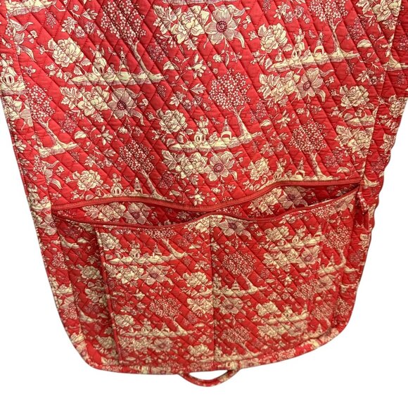 Vintage Country Provencal Asian Print Quilted Cotton Garment Bag Red 25" x 48" - Picture 5 of 11